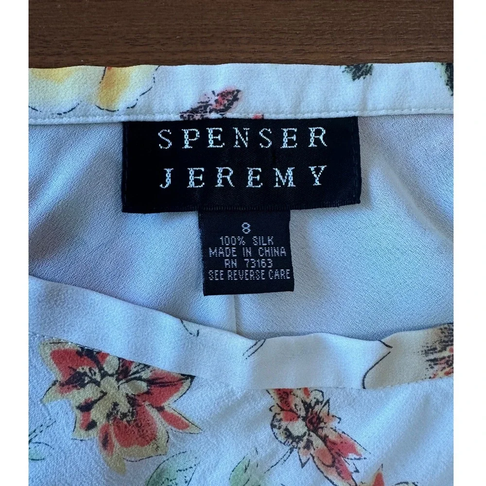Y2K Silk Asymmetrical Hem Midi Skirt Spenser Jeremy 8 White Floral  Fairycore